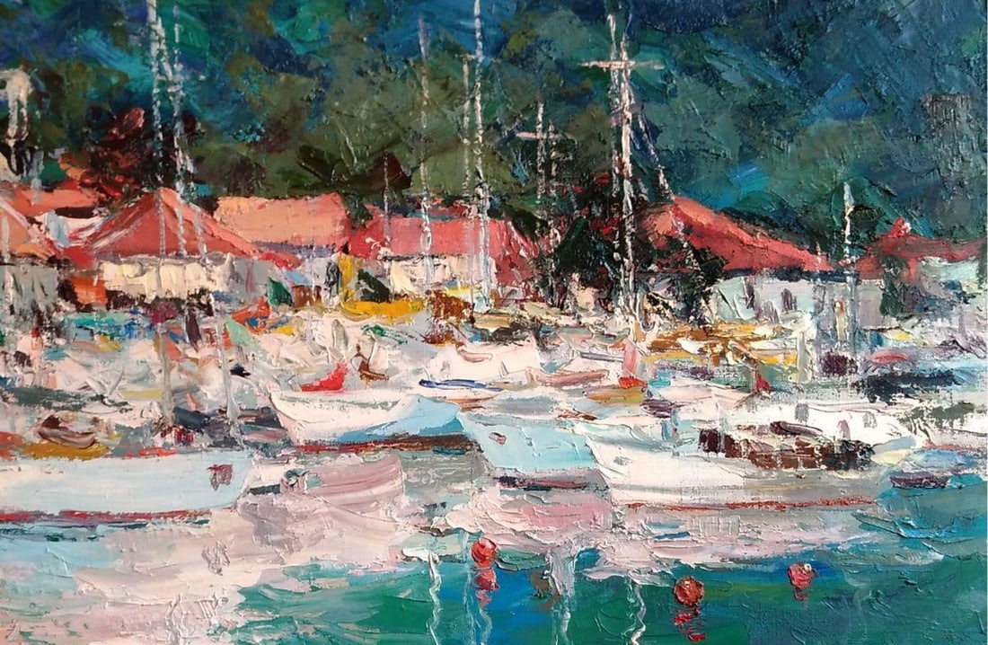 Oil painting Yacht Club Alexander Nikolaevich Cherednichenko - 2