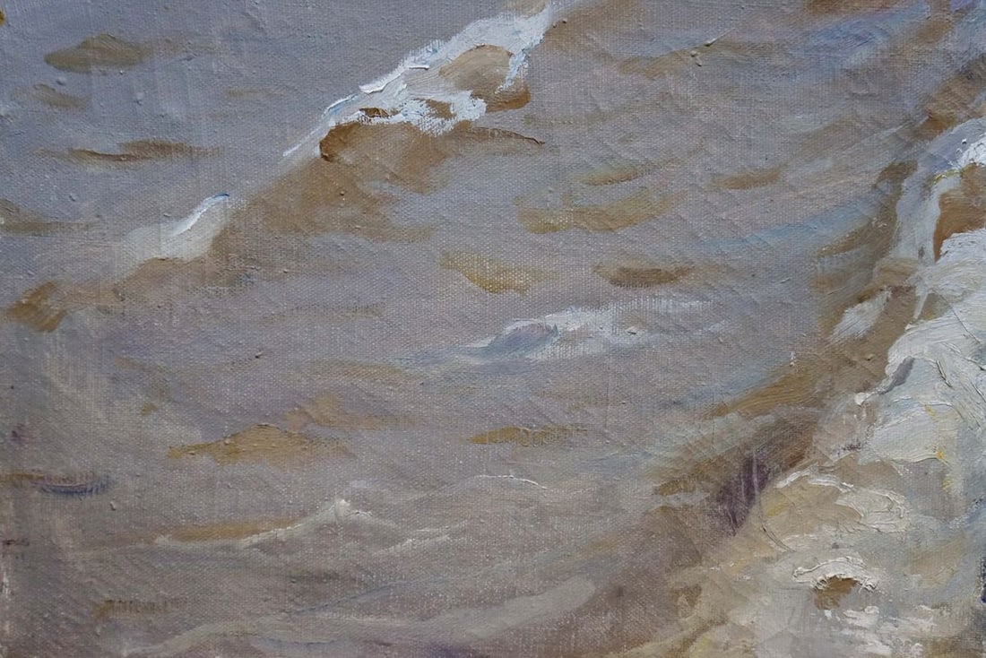 Oil painting By the shore - 2