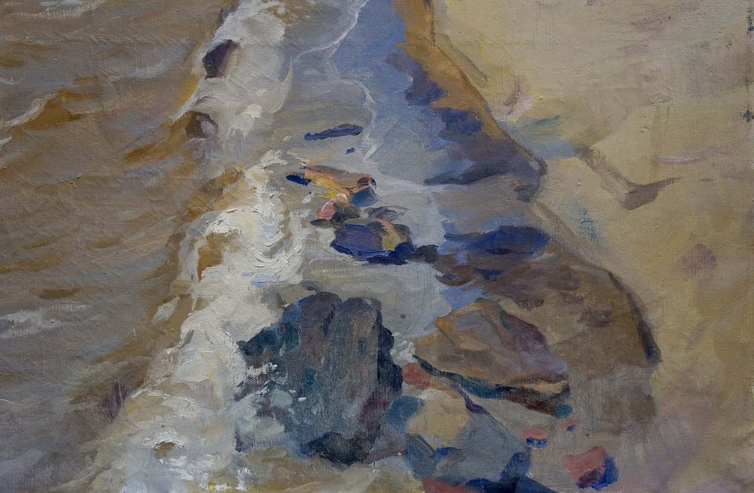 Oil painting By the shore - 5