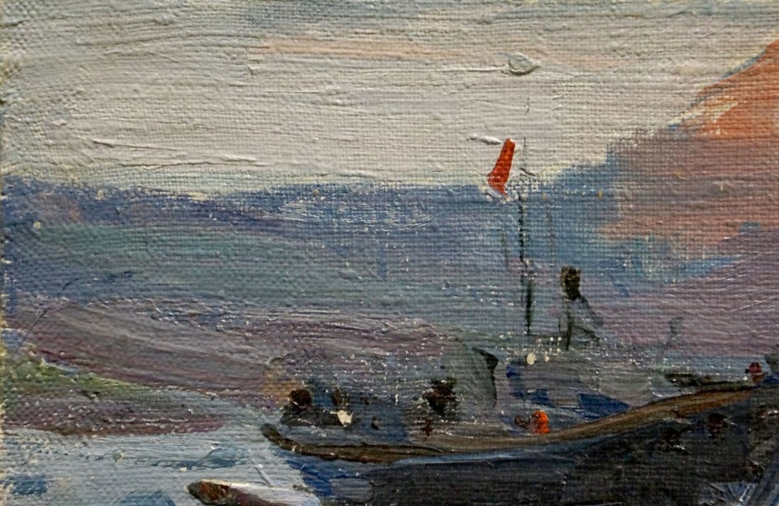 Oil painting Rest on the boat Shishko Sergei Fedorovich - 3