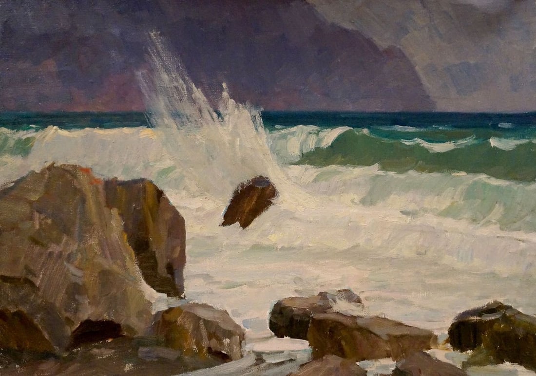 Oil painting Seascape Chernikov Nikolay Vladimirovich: No. Verns 1170 *** ABOUT THIS PAINTING *** * TITLE: "Seascape" * ARTISTS: Chernikov Nikolay Vladimirovich * SIZE: 52x72 cm/'20.47x28.34 inches' * MEDIUM: oil, canvas * HAND PAINTED: Original painting 