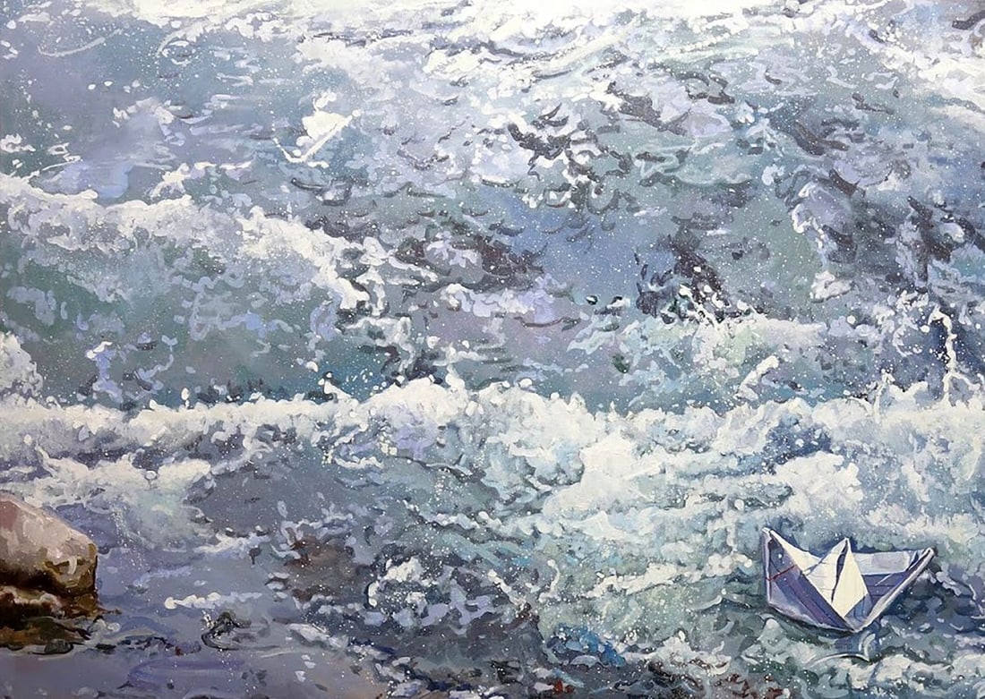 Oil painting Against the stream Varvarov Anatoly Viktorovich - 2