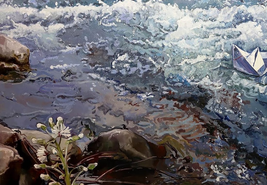 Oil painting Against the stream Varvarov Anatoly Viktorovich - 4