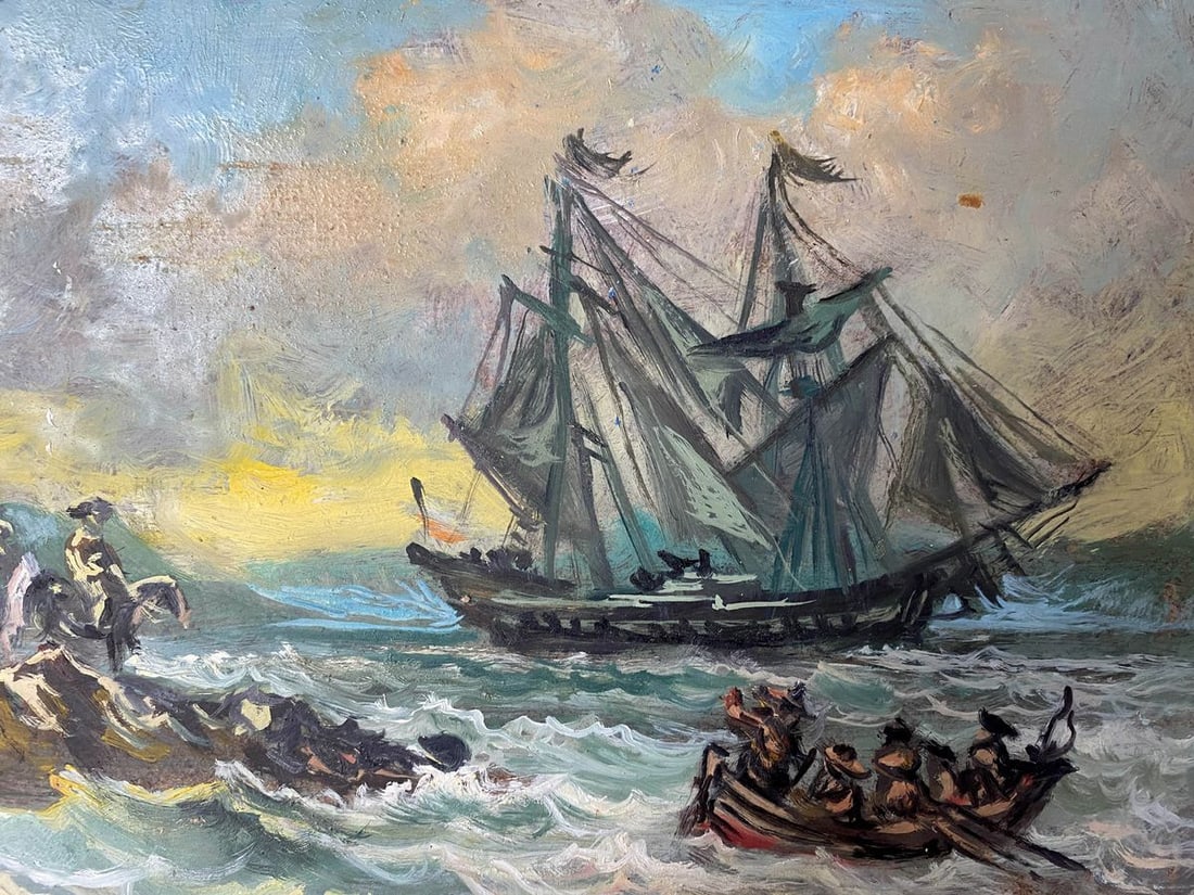 Oil painting Storm at sea Alexander Arkadievich Litvinov - 4