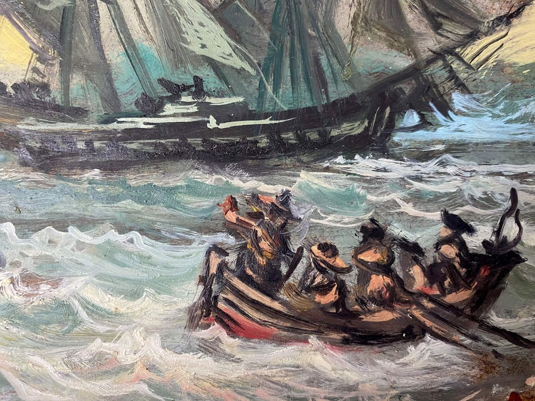 Oil painting Storm at sea Alexander Arkadievich Litvinov - 6