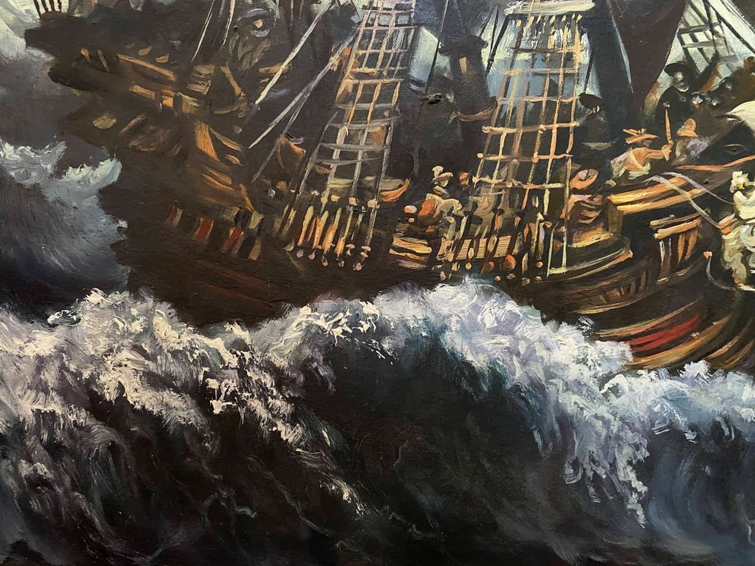 Oil painting 17th century ships Alexander Arkadievich Litvinov - 10