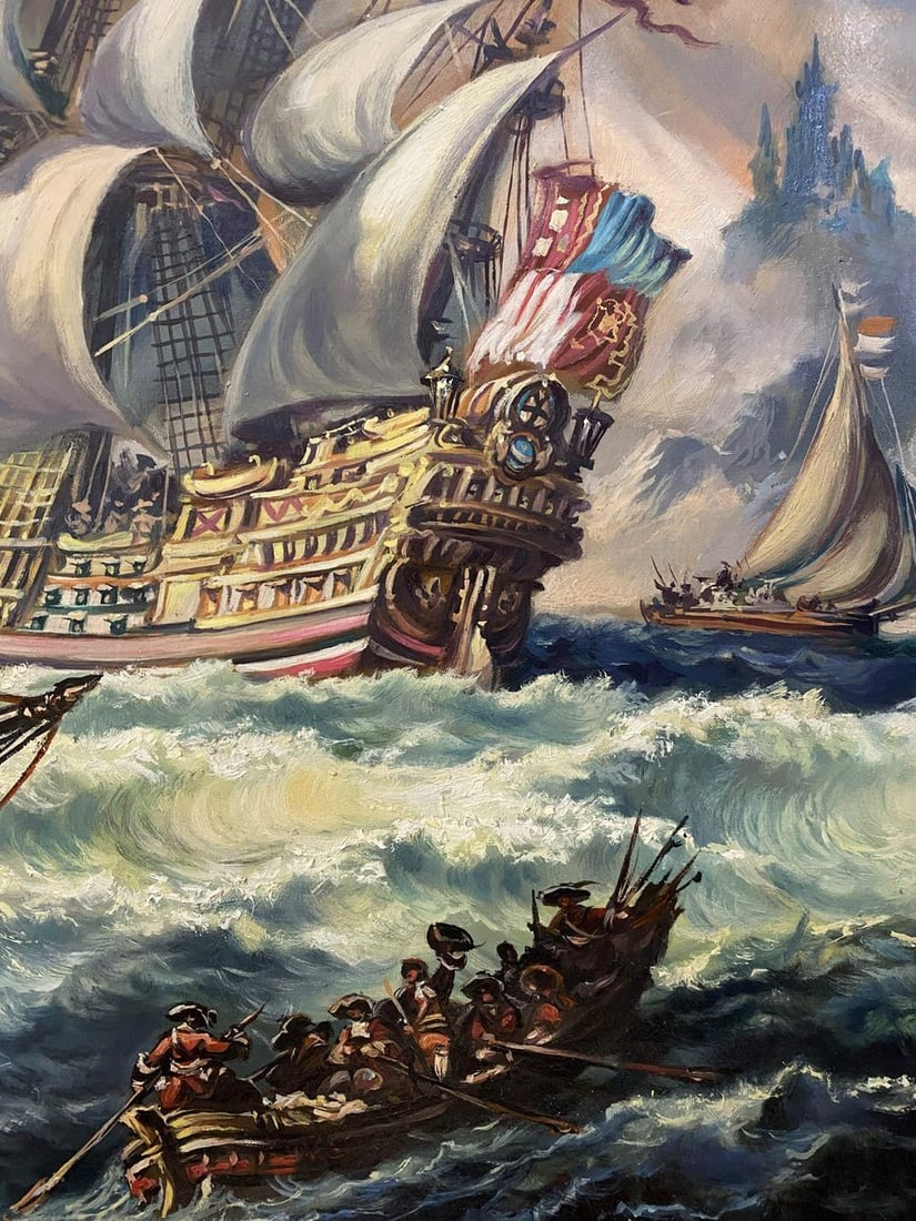 Oil painting 17th century ships Alexander Arkadievich Litvinov - 3