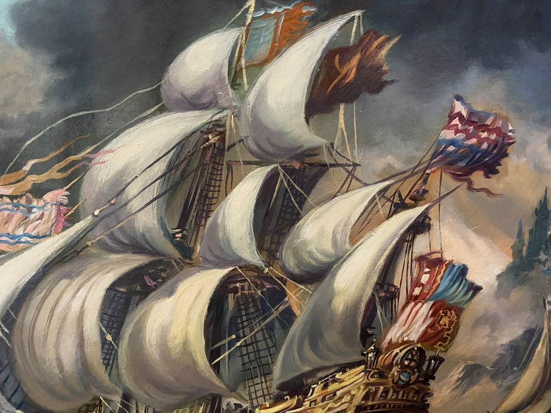 Oil painting 17th century ships Alexander Arkadievich Litvinov - 9