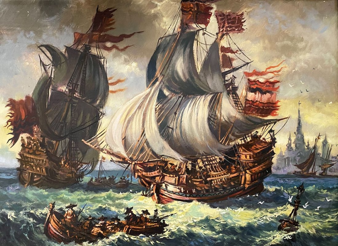 Oil painting In the storm Alexander Arkadievich Litvinov (1 of 12)