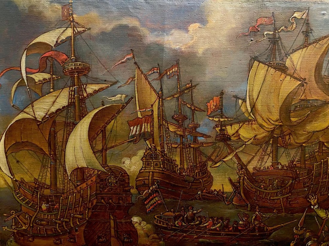 Oil painting The landing of the Spanish Litvinov Oleg Arkad'yevich - 3