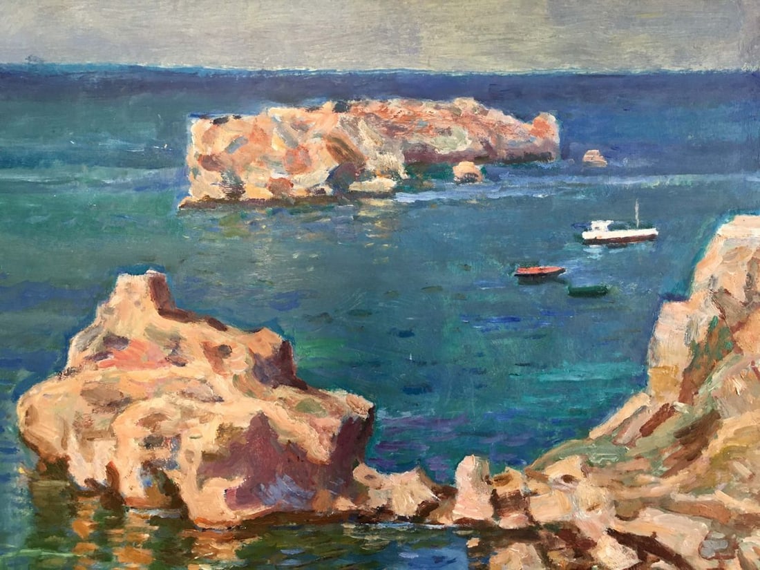 Oil painting Landscape with a lighthouse Konovalov V. Y. - 2