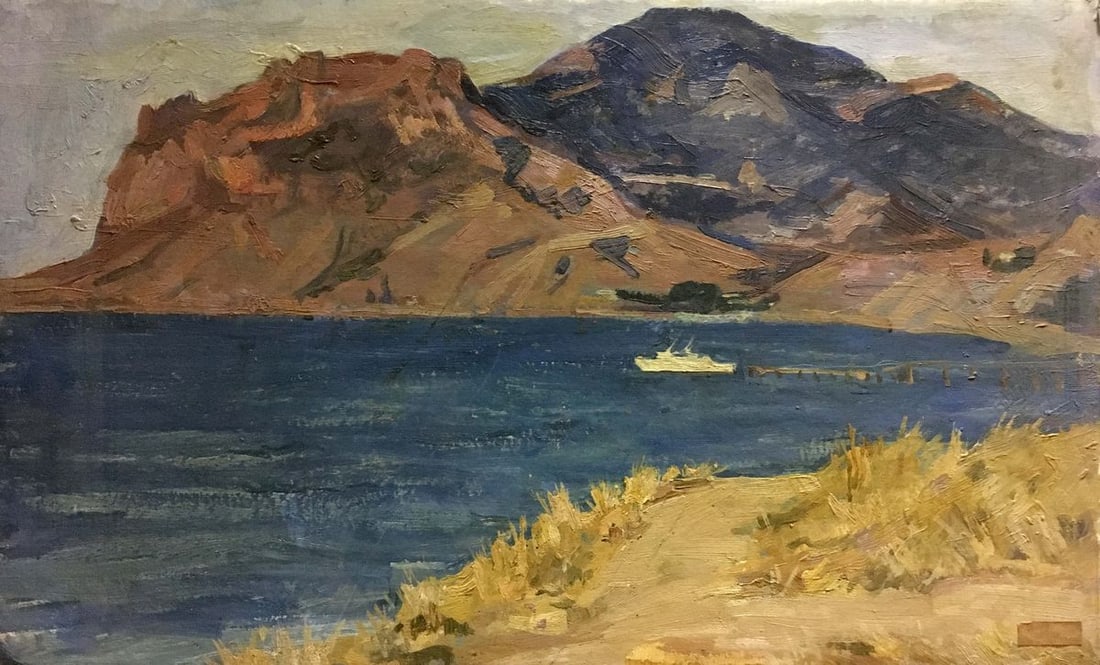 Oil painting Landscape Maksimushkina Vera Alexandrovna: No. Verns 150 *** ABOUT THIS PAINTING *** * TITLE: "Landscape" * ARTISTS: Maksimushkina Vera Alexandrovna * SIZE: 50x80 cm/'19.68x31.49 inches' * MEDIUM: oil, cardboard * HAND PAINTED: Original painti