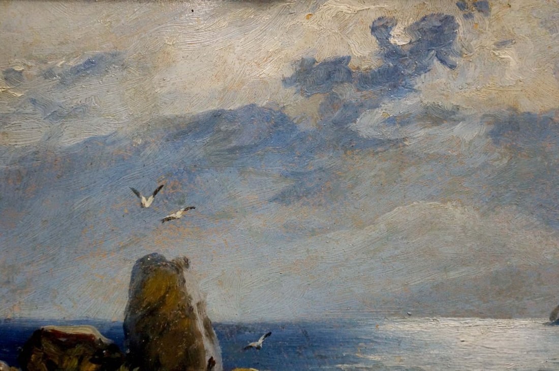 Oil painting Ships at sea - 3