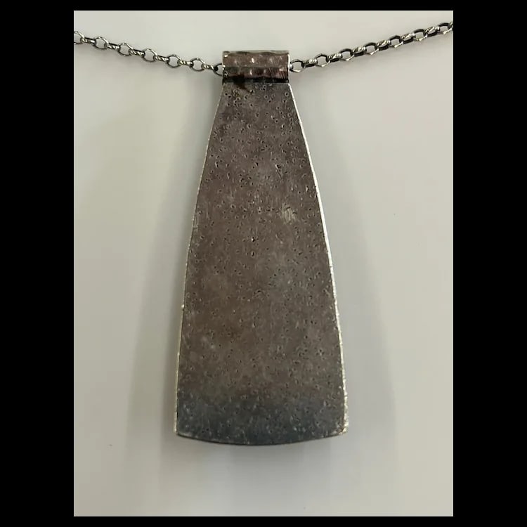 Estate Artisan Handmade Sterling Silver Multi Media Pendant/ NecklaceSterling SilverWeighs 13.6 - 5