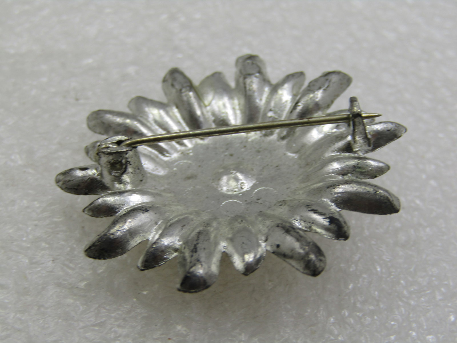 Vintage Rhinestone Floral Blossom Brooch, 1920's, C-Clasp. 1.5" - 5