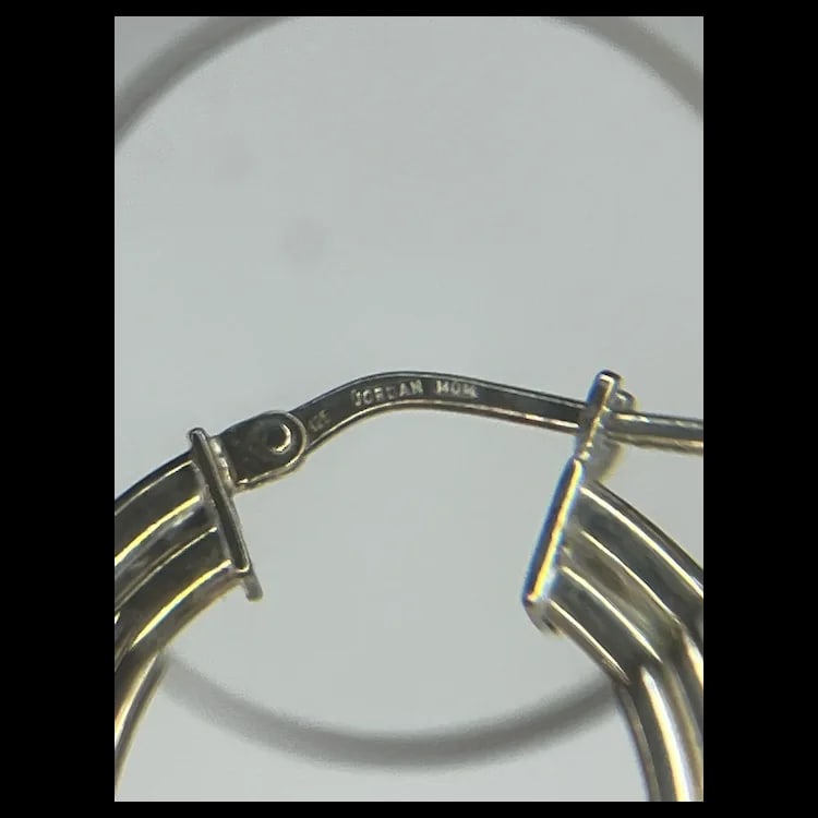 Estate Sterling Silver JORDAN MOM Double Hoop EarringsHallmarked 925 JORDAN MOMSterling SilverWeighs - 4