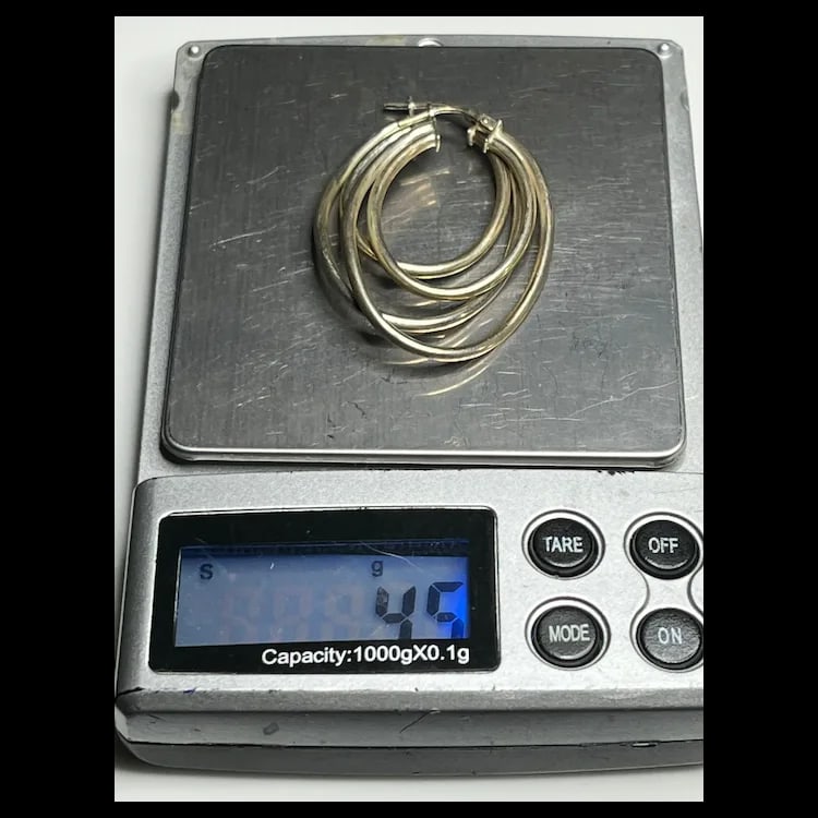 Estate Sterling Silver JORDAN MOM Double Hoop EarringsHallmarked 925 JORDAN MOMSterling SilverWeighs - 5