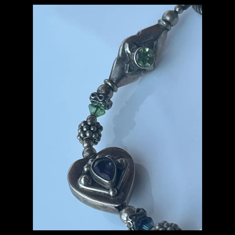 Estate Sterling Silver Double Sided Cabachon BraceletSterling Silver, Cabachon Tested Sterling - 5