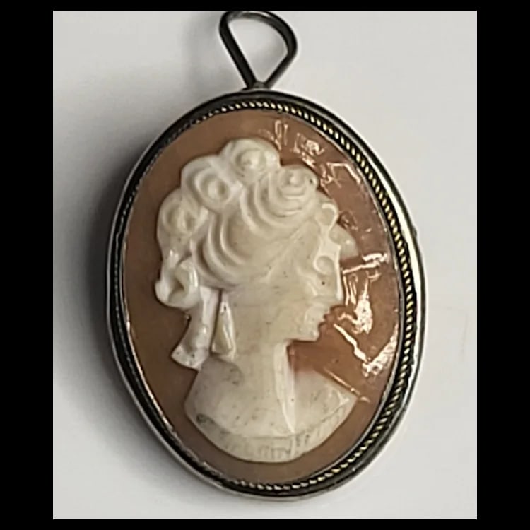Silver Cameo Brooch/Pin/Pendant Hallmarked 800 - 2