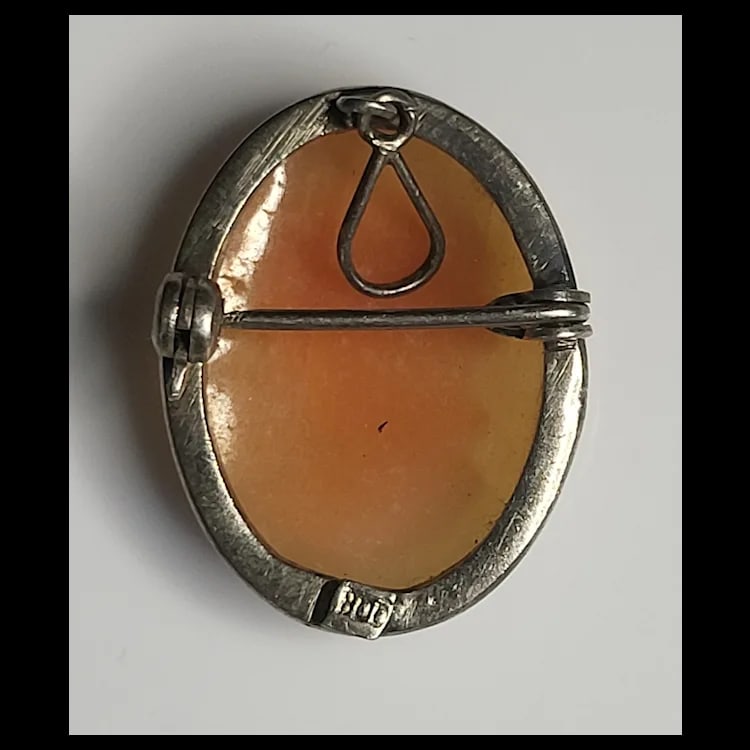Silver Cameo Brooch/Pin/Pendant Hallmarked 800 - 3