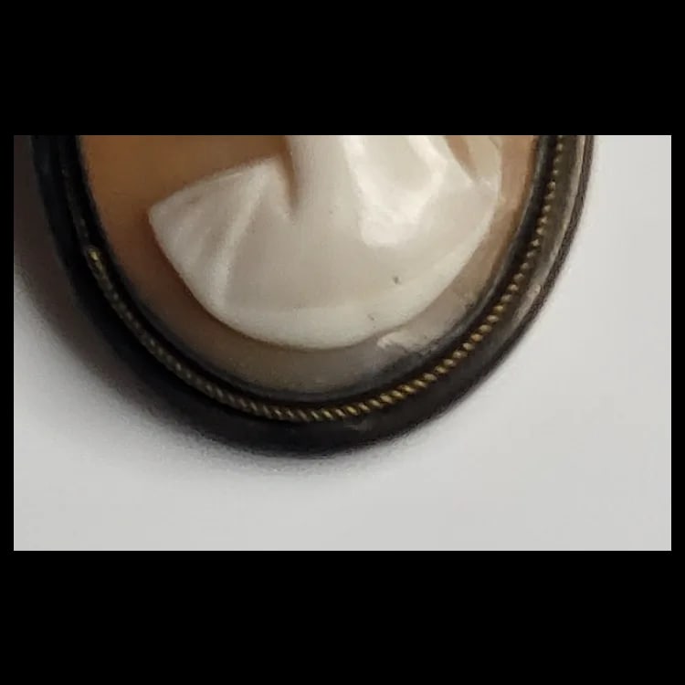 Vintage SilverCameo Pin/Pendant/Brooch Hallmarked 800 - 4