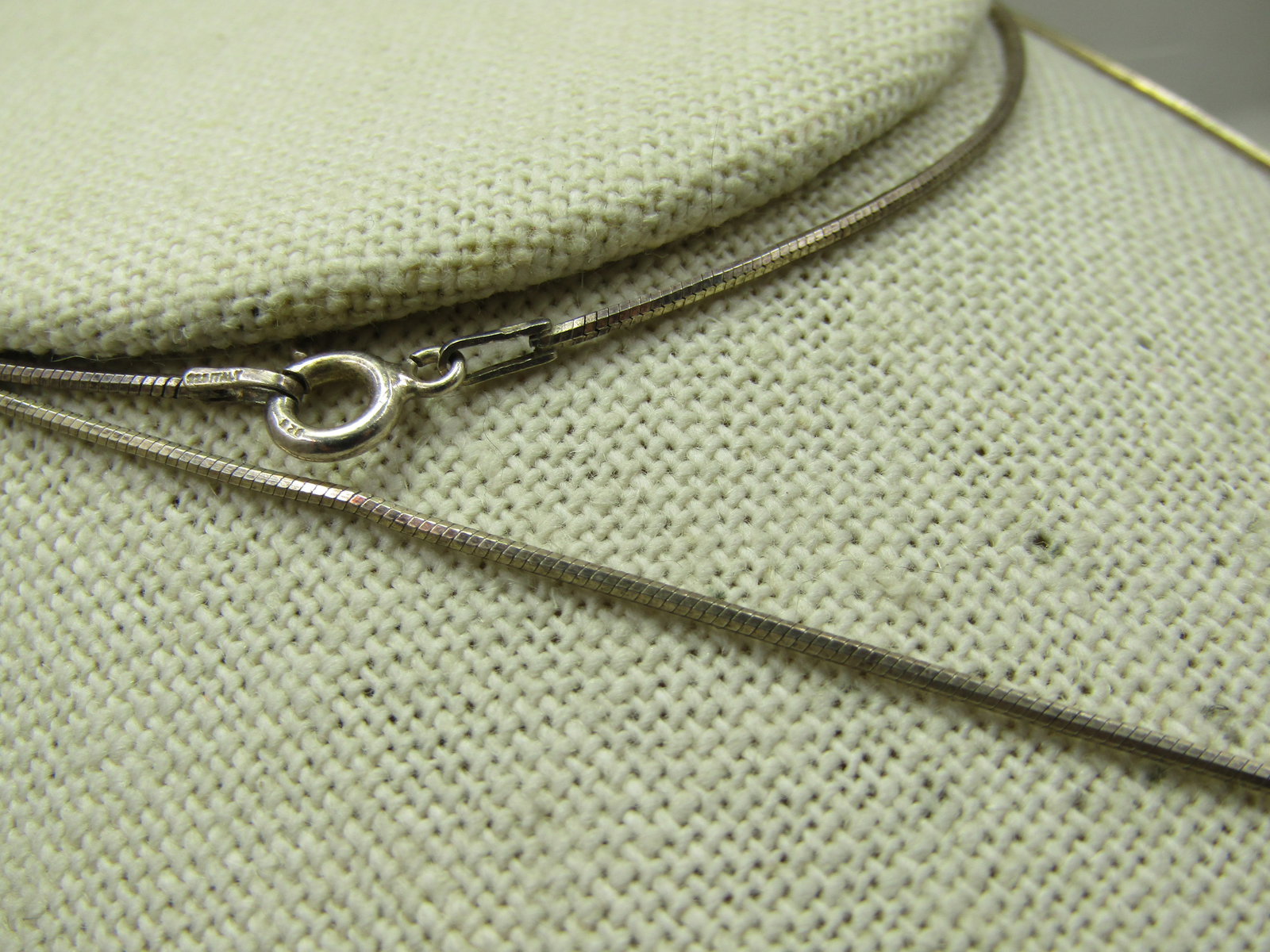 Vintage Rhinestone Crucifix Necklace, Sterling 24" Snake Chain - 5