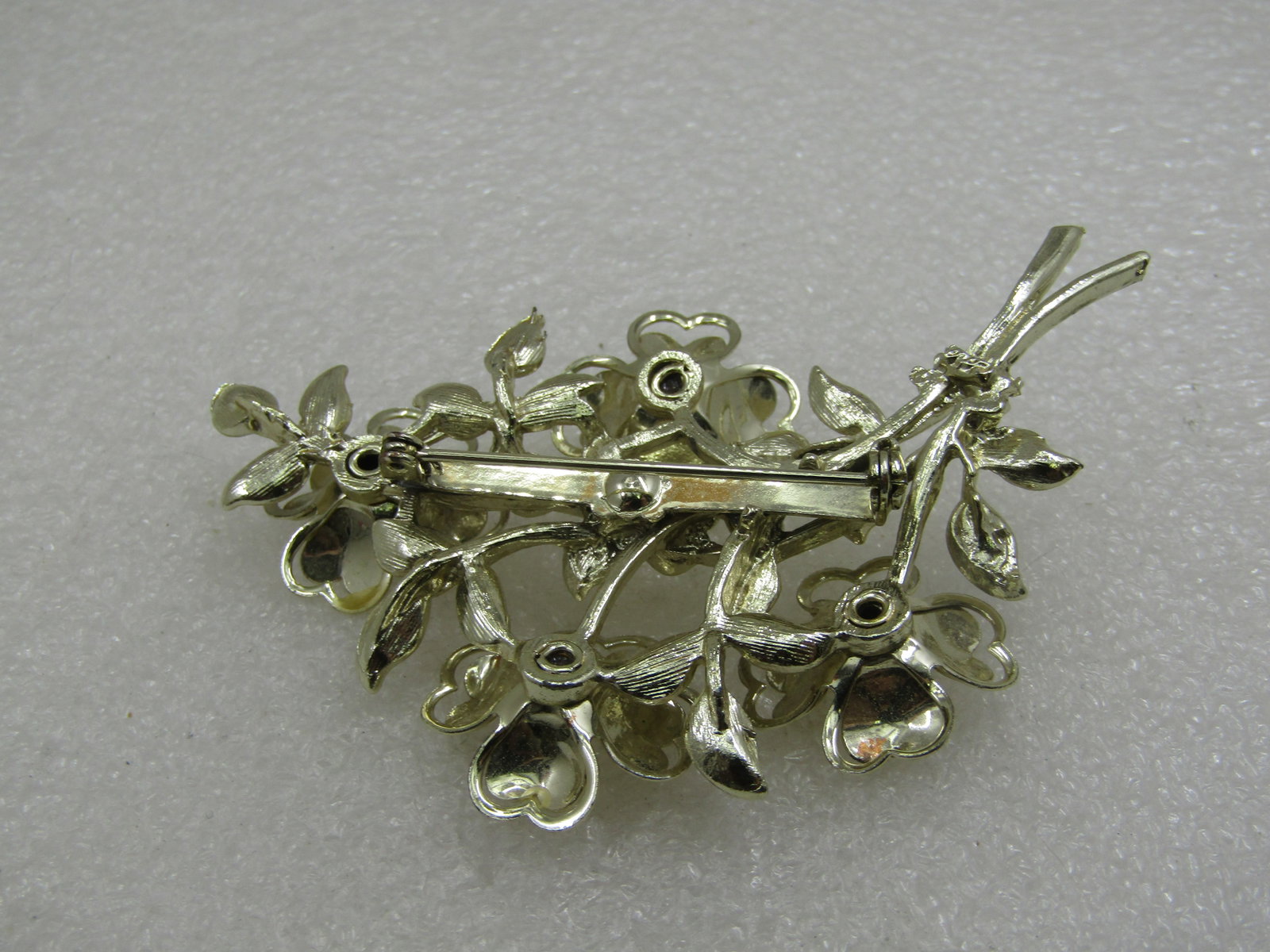 Vintage Coro Floral Bouquet Brooch, AB Rhinestones, Mid-Century - 5