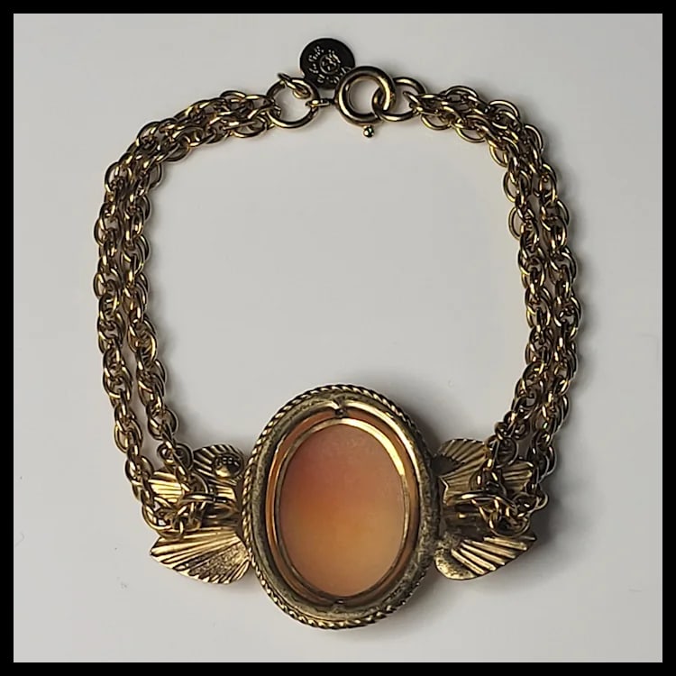 Vintage 12k Gold Filled Cameo C.C. Bracelet Hallmarked 1/20-12k G.F. C.C. - 4