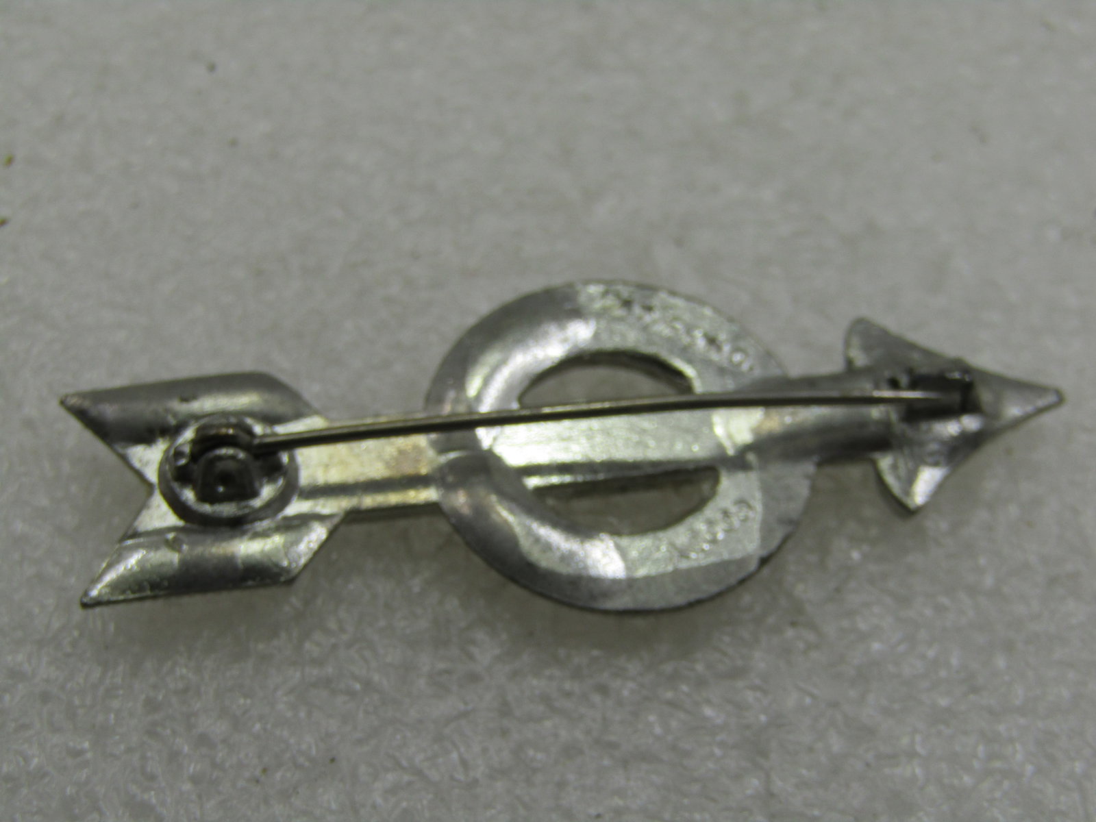 Vintage Art Deco Rhinestone Arrow Brooch, 1920's, C-Clasp, Signed Goody - 4