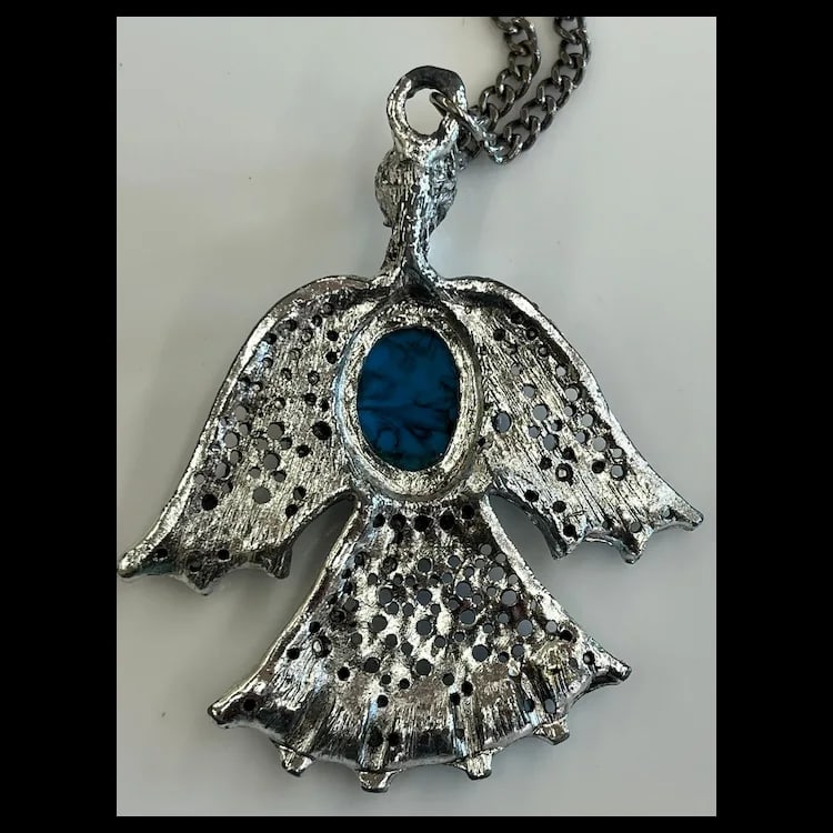 Vintage Phoenix Bird NecklaceCostumeWeighs 61.5 gramsChain measures 24 inches Bird Measures 3 x 2.5 - 4