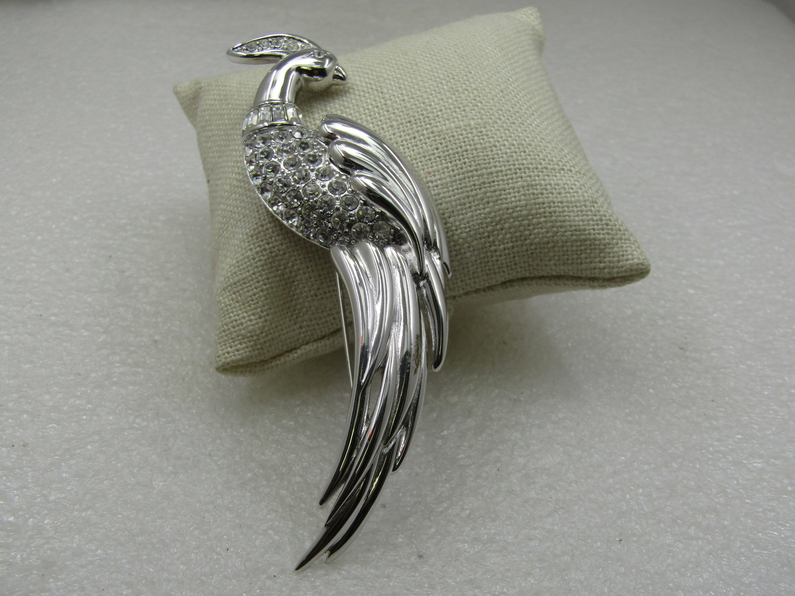 Vintage Monet Rhinestone Peacock/ Bird of Paradise Brooch, 4" - 2