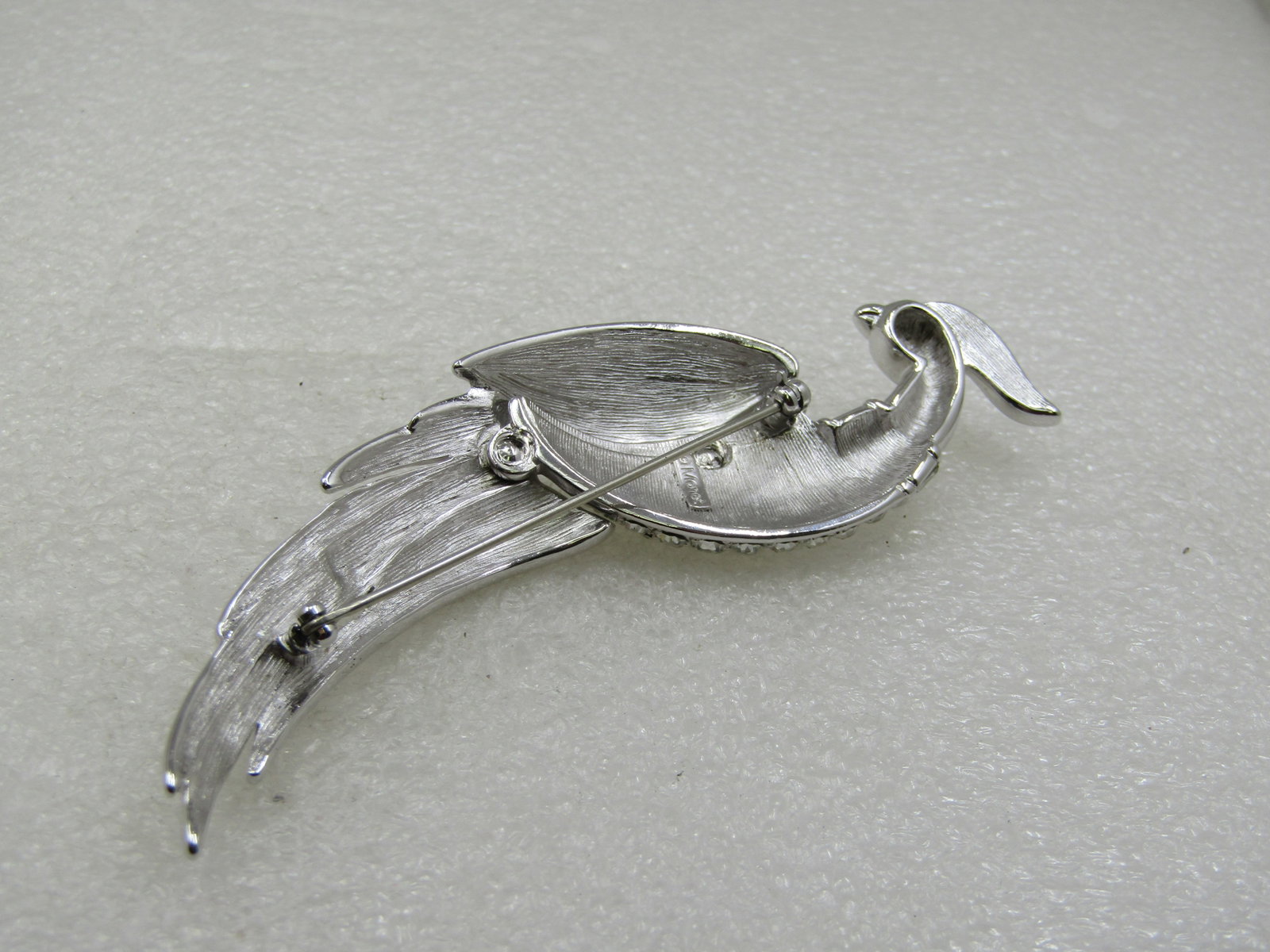 Vintage Monet Rhinestone Peacock/ Bird of Paradise Brooch, 4" - 4