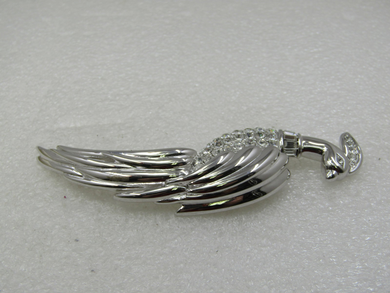 Vintage Monet Rhinestone Peacock/ Bird of Paradise Brooch, 4" - 5