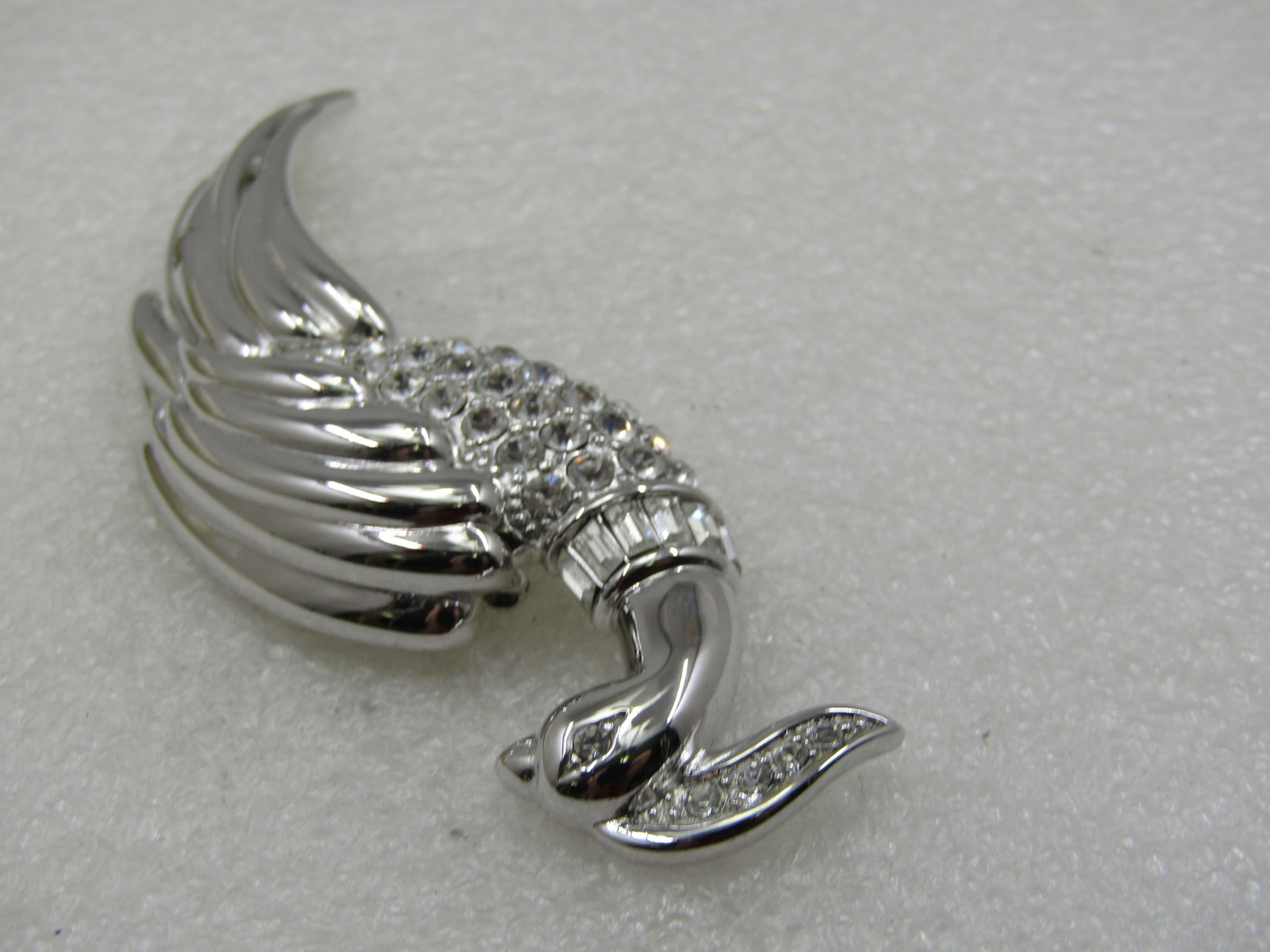 Vintage Monet Rhinestone Peacock/ Bird of Paradise Brooch, 4" - 6