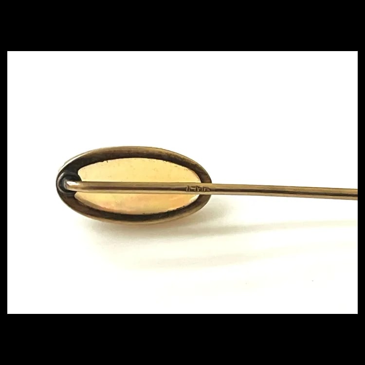 Antique 14k Gold Fire Opal Stickpin - 4