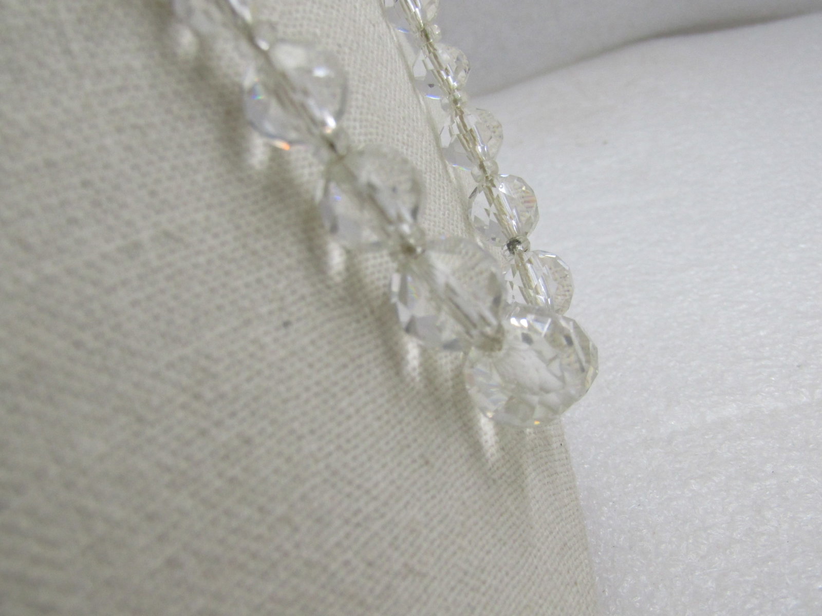 Vintage Crystal Faceted Beaded Necklace, 16", 1930's-1940's - 4