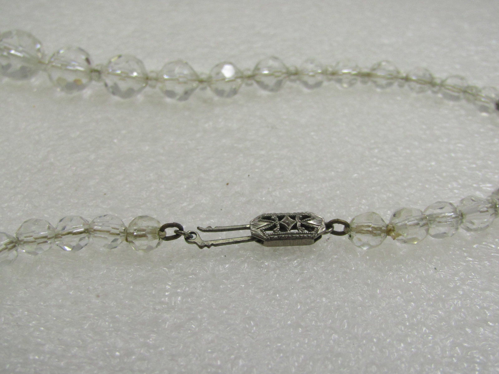 Vintage Crystal Faceted Beaded Necklace, 16", 1930's-1940's - 5