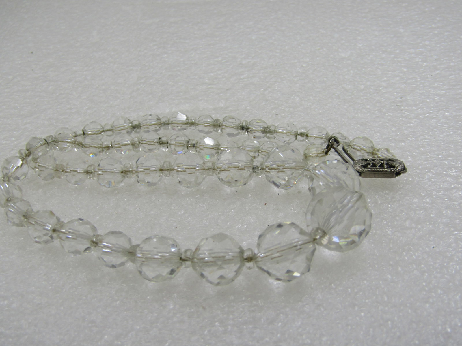 Vintage Crystal Faceted Beaded Necklace, 16", 1930's-1940's - 7