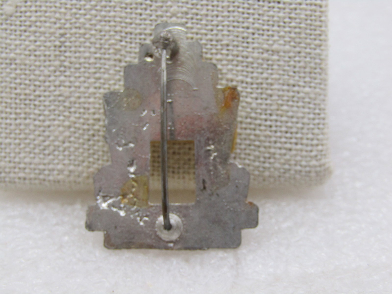 Vintage Art Deco Rhinestone & Celluloid Brooch, C-Clasp, 1920's - 4