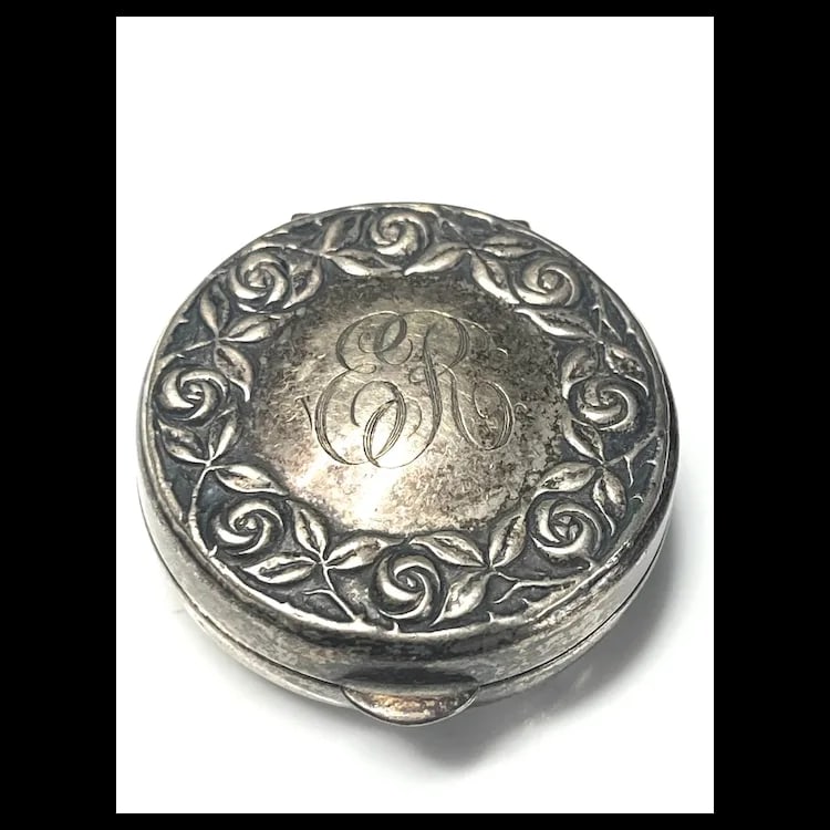 Vintage Sterling Silver Art Nouveau Pill Box/ Trinket Case - 2