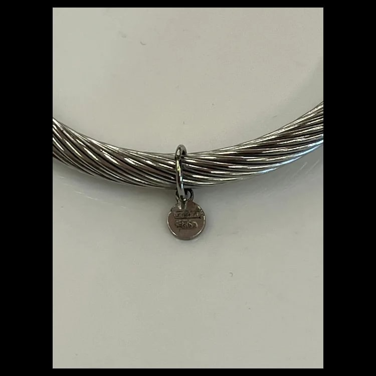 Estate Sterling Silver Twisted Nomination Cuff Bracelet Made in Italy Hallmarked Nomination, Made in - 4