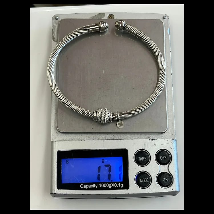 Estate Sterling Silver Twisted Nomination Cuff Bracelet Made in Italy Hallmarked Nomination, Made in - 6