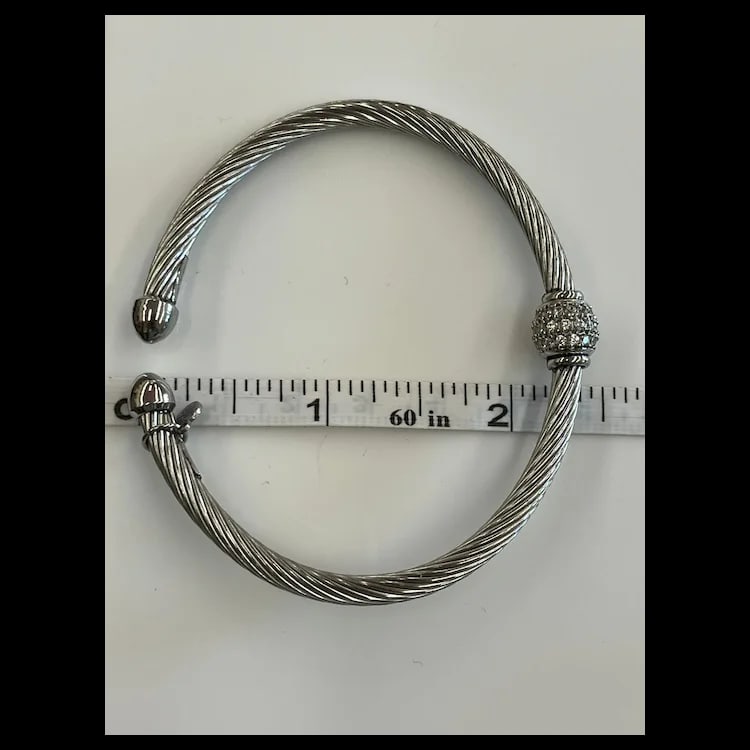 Estate Sterling Silver Twisted Nomination Cuff Bracelet Made in Italy Hallmarked Nomination, Made in - 8