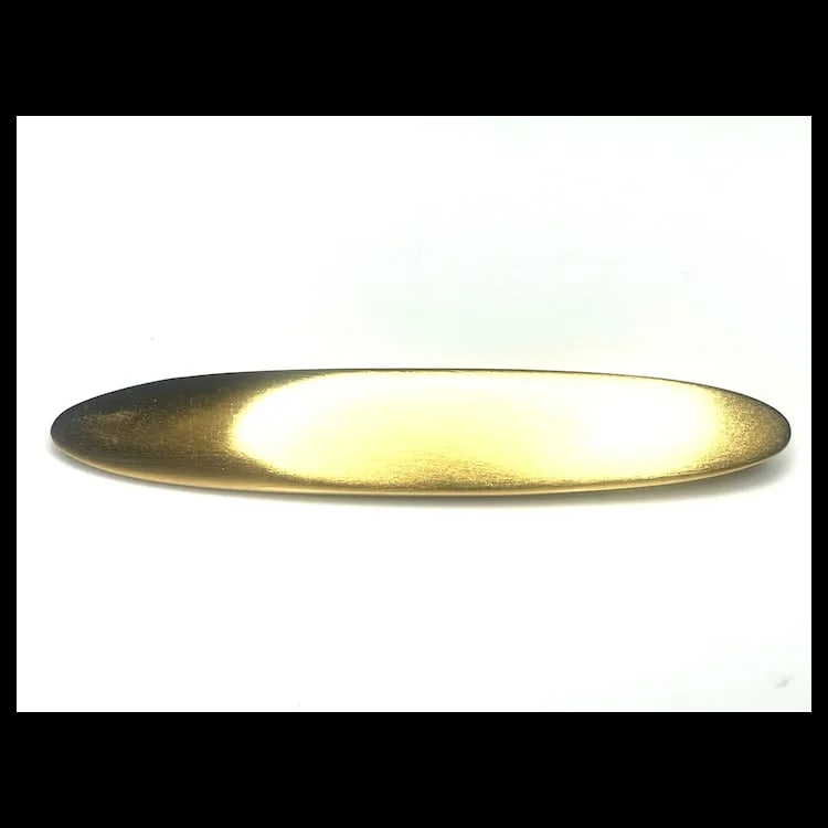 Vintage Long Brushed Gold Tone Costume Brooch - 2