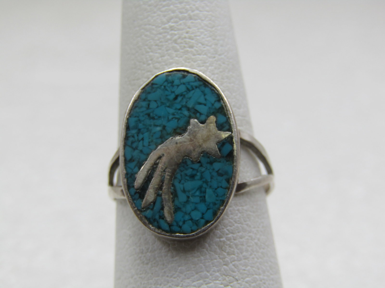 Vintage Sterling Southwestern Shooting Star Turquoise Ring, Sz. 6 - 2