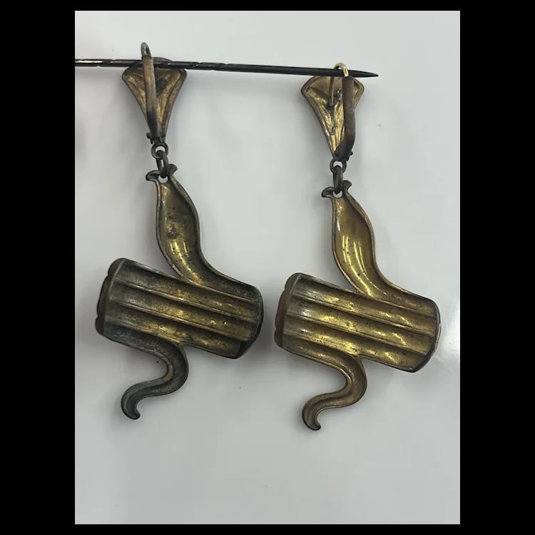 Vintage Coiled Snake/Cobra Golden Earrings - 5