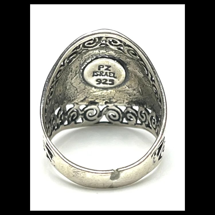 Estate Or Paz Israel Hammered Sterling Silver Ring - 4