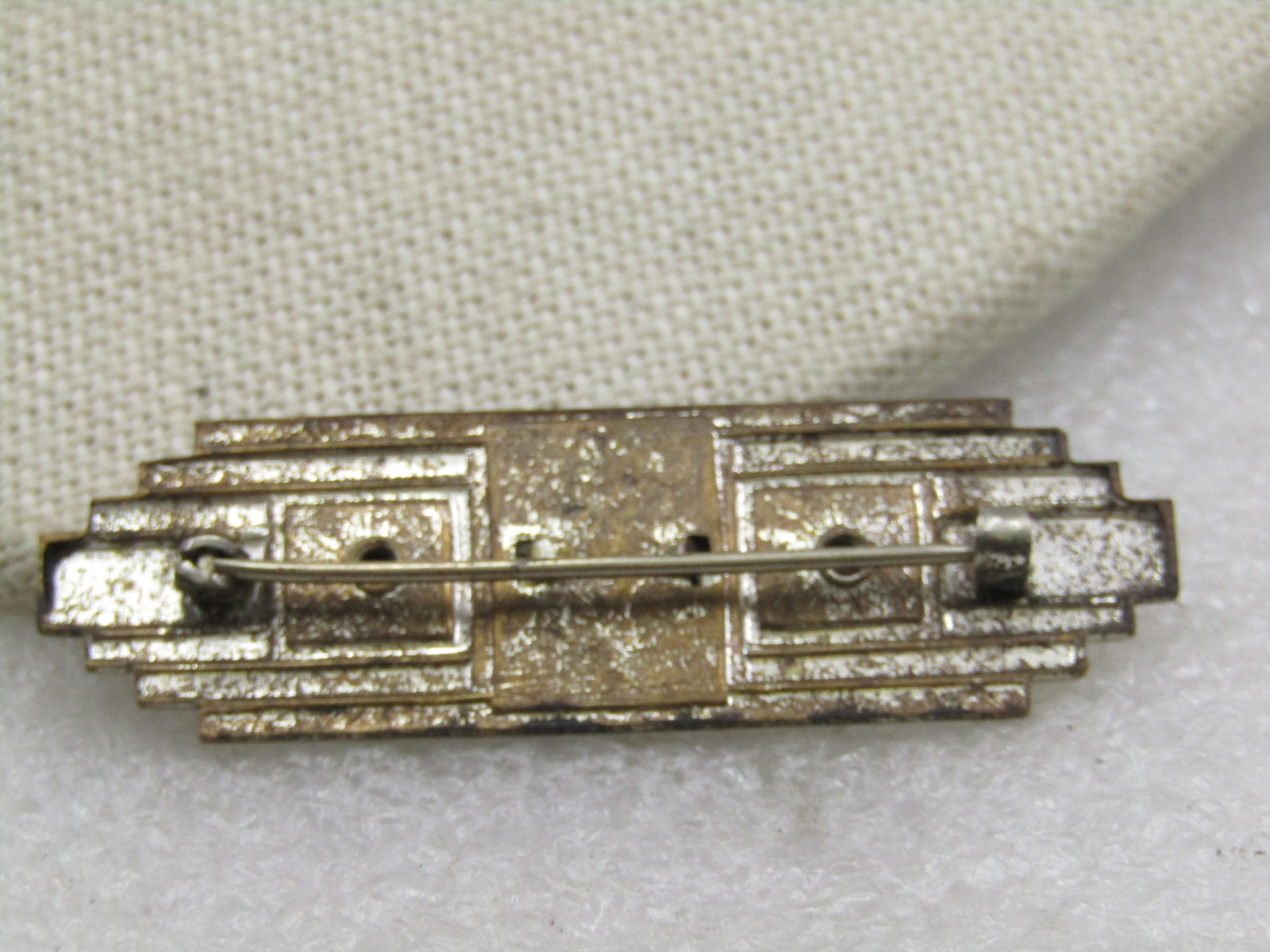 Antique Art Deco Brooch, Rhinestones , C-Clasp, 1910-1920's - 5