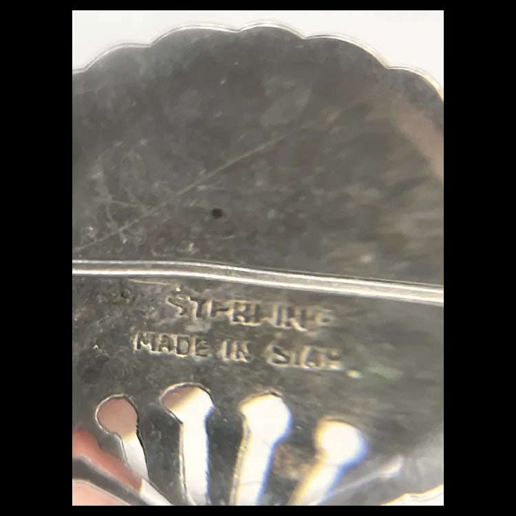 Vintage Siam Sterling Silver Blue / Green Enamel Fan Brooch / PinWeight - 13.2 GramsMeasurements - - 4