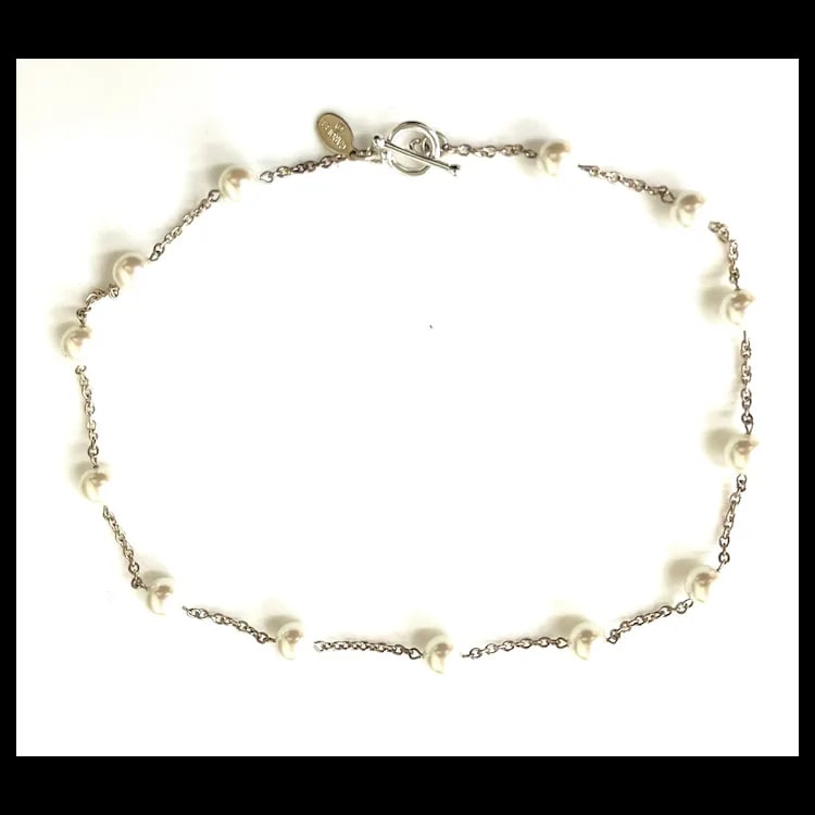 Estate Carolee Signed Faux Pearl Necklace - 2